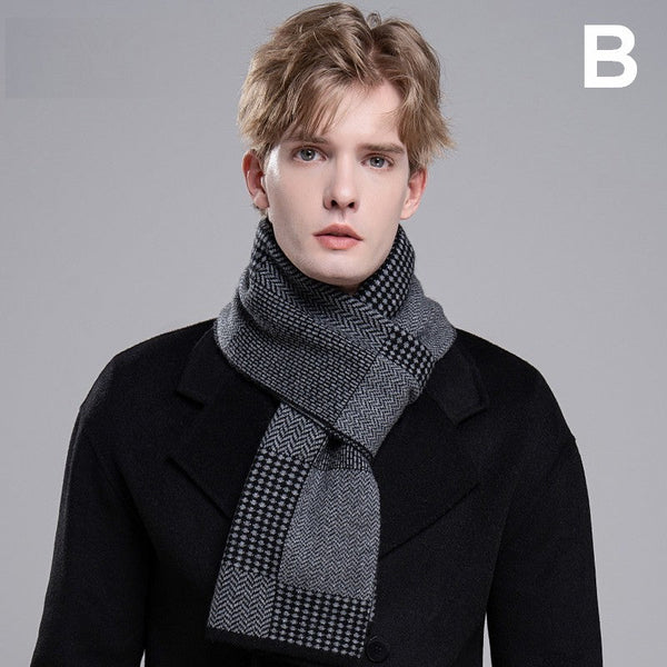 Business Wool Scarf for Gentleman, Formal Men Scarf Styles, Men's Winter Scarf, Thick Wool Scarf for Men, Modern Casual Scarf Men, Men's Wool Scarf Winter