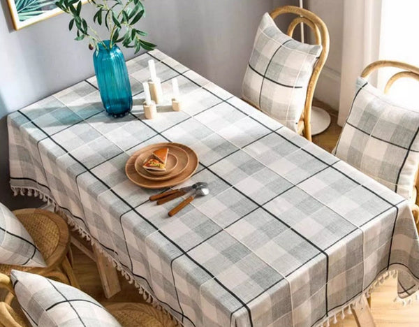Rectangular Tablecloth for Oval Table, Cotton and Linen Tablecloths, Kitchen Rectangular Table Covers, Farmhouse Table Cloths for Dining Room-Art Painting Canvas