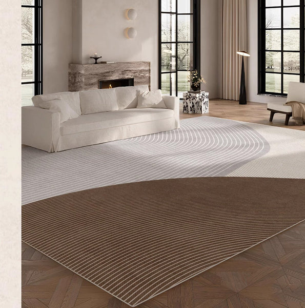 Large Geometric Rugs for Living Room, Abstract Modern Area Rugs for Bedroom, Contemporary Modern Rugs for Bedroom-Art Painting Canvas