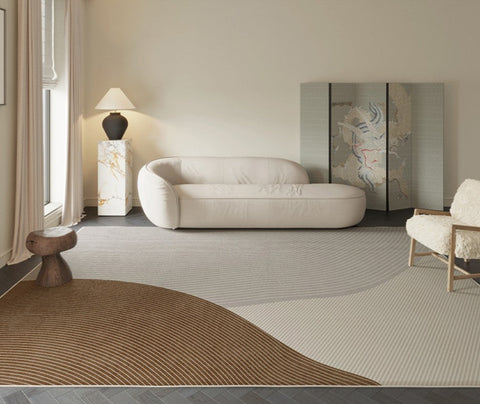 Abstract Modern Area Rugs for Bedroom, Contemporary Modern Rugs for Bedroom, Large Geometric Rugs for Living Room