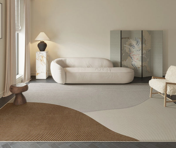 Large Geometric Rugs for Living Room, Abstract Modern Area Rugs for Bedroom, Contemporary Modern Rugs for Bedroom-Art Painting Canvas