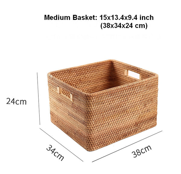 Extra Large Woven Baskets for Living Room, Storage Baskets for Clothes, Storage Baskets for Kitchen, Rectangular Storage Basket for Bedroom, Storage Baskets for Shelves-Art Painting Canvas