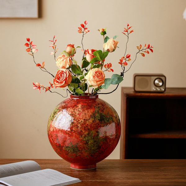 Handmade Water Holding Flower Vases, Large Pottery Flower Vases, Modern Bouquet Flower Vases, Centerpiece on Dining Table, Flower Vase on Table-Art Painting Canvas