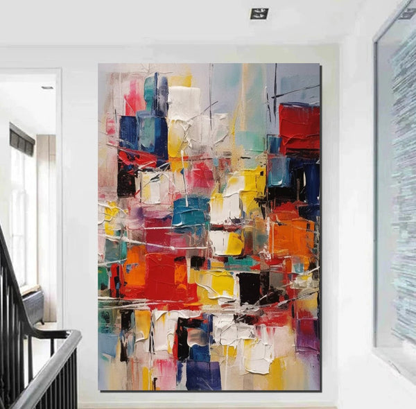Hand Painted Canvas Art, Palette Knife Paintings, Modern Paintings for Living Room, Simple Painting Ideas for Bedroom-Art Painting Canvas
