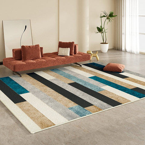 Modern Carpets for Kitchen, Geometric Contemporary Modern Rugs Next to Bed, Modern Rugs under Dining Room Table, Abstract Area Rugs for Living Room-Art Painting Canvas