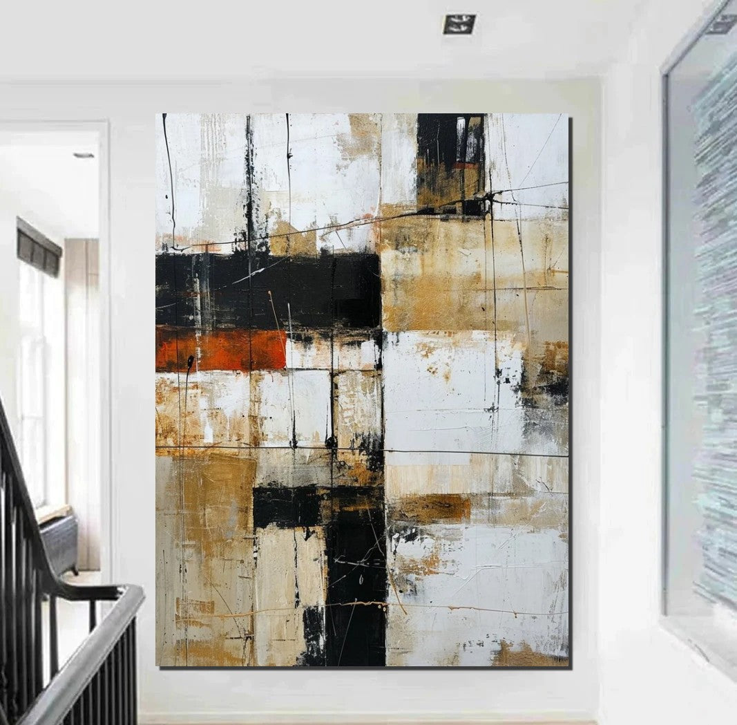 Contemporary Wall Painting, Acrylic Painting for Dining Room, Living Room Wall Painting, Modern Artwork, Large Canvas Painting-Art Painting Canvas