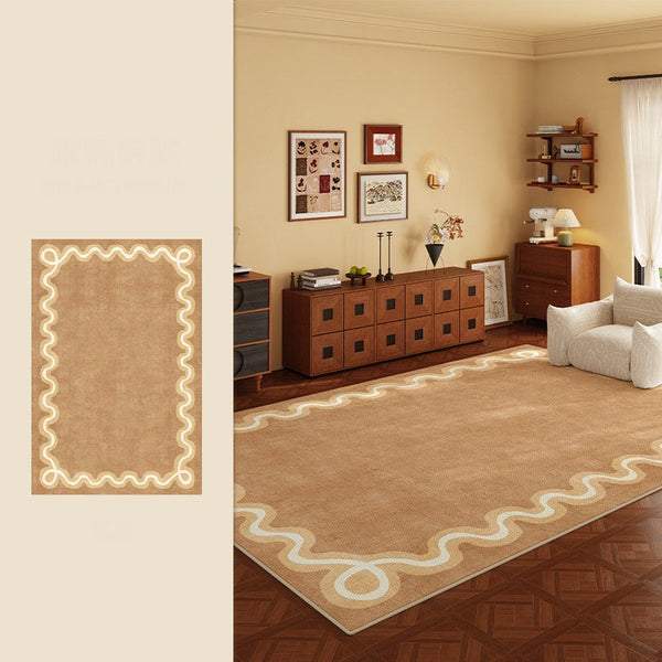 Dining Room Geometric Modern Rugs, Large Modern Rugs for Living Room, Bedroom Modern Rugs, Cream Color Contemporary Modern Rugs-Art Painting Canvas
