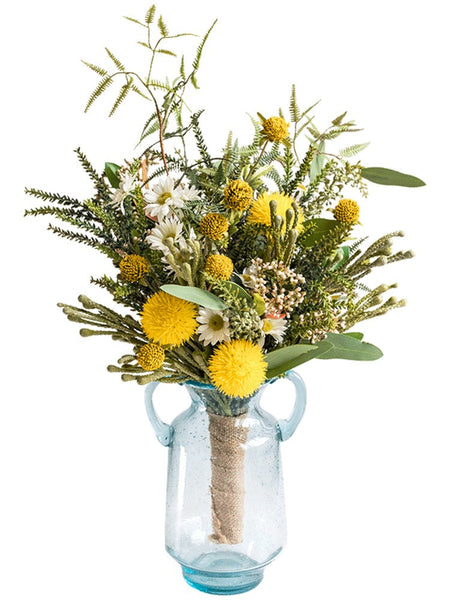 Beautiful Modern Artificial Flowers for Dining Room Table, Dandelion, Wheat Branch, Eucalyptus Globulus, Unique Flower Arrangement for Home Decoration-Art Painting Canvas