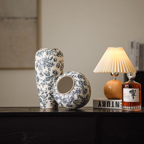 Centerpiece on Dining Table, Flower Vase on Table, Handmade Water Holding Flower Vases, Porcelain Flower Vases, Modern Ceramic Bouquet Vases-Art Painting Canvas