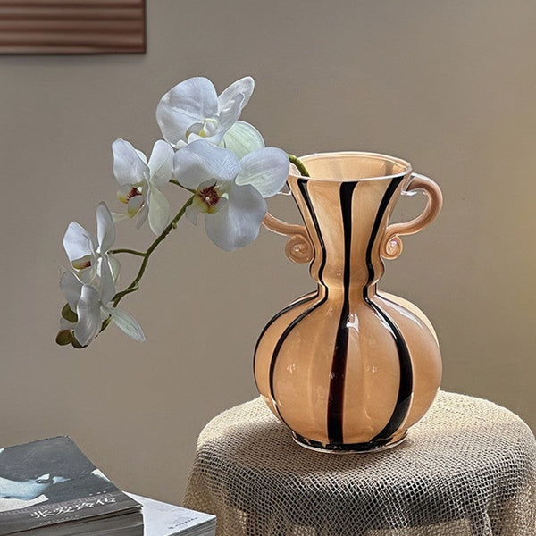Creative Modern Vases for Living Room, Flower Vases on Table, Modern Glass Flower Vases, Glass Flower Vases, Handmade Glass Bud Vases-Art Painting Canvas