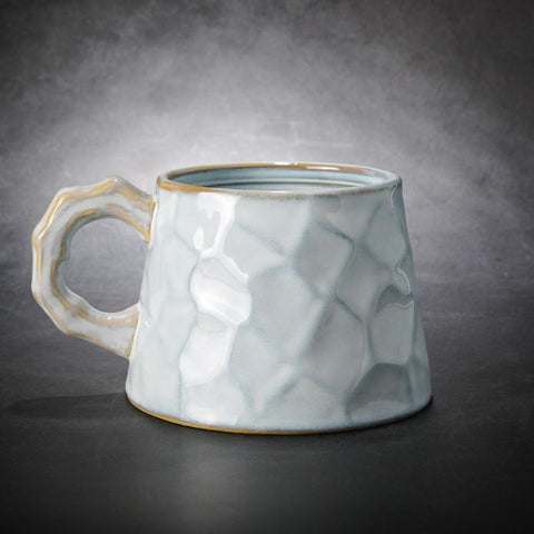White Ceramic Coffee Mug, Large Capacity Coffee Cups, Large Tea Cup, Large Handmade Pottery Coffee Cup, Black Coffee Cup-Art Painting Canvas