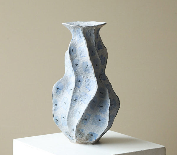 Porcelain Vases for Modern Home Decor, Contemporary Vases on Dining Table, Centerpiece Ceramic Bouquet Vases, Elegant Handmade Modern Flower Vase-Art Painting Canvas