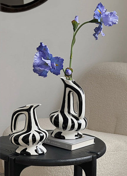 Porcelain Bud Vases, Handmade Water Holding Flower Vases, Modern Ceramic Flower Vases, Small Flower Vases on Table-Art Painting Canvas