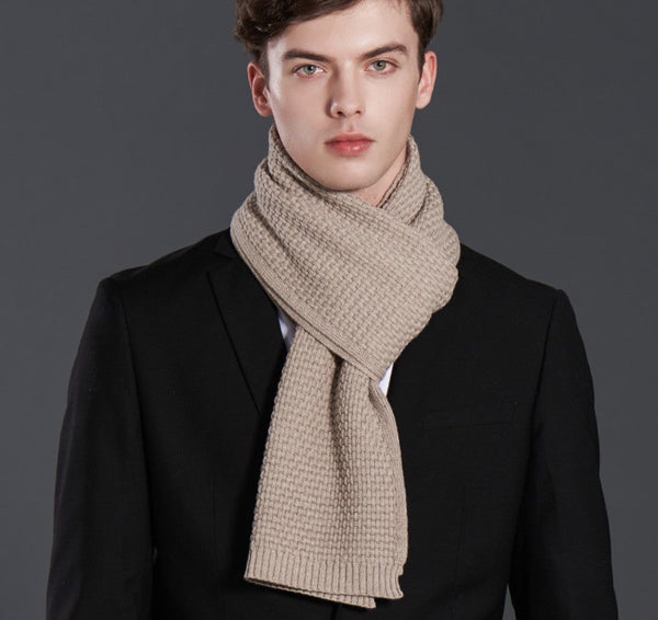 Simple Business Formal Men Scarf Styles, Red Thick Wool Scarf, Wool Scarf for Gentleman, Men's Winter Scarf, Casual Scarf Men, Men's Wool Scarf Winter, Fashion Scarf-Art Painting Canvas