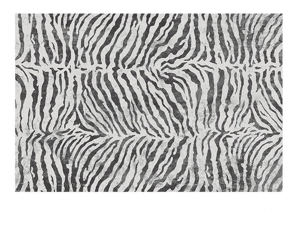 Modern Carpets for Office, Dining Room Floor Rugs, Black Stripe Area Rugs under Sofa, Mid Century Area Rugs for Living Room, Abstract Contemporary Rugs for Bedroom-Art Painting Canvas