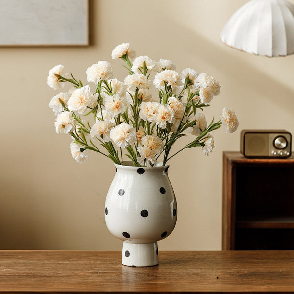 Ceramic Bud Vases, Small Flower Vases on Table, Handmade Water Holding Flower Vase, Modern Porcelain Flower Vases-Art Painting Canvas