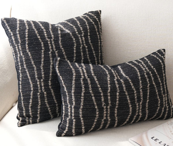 Modern Pillows for Dining Room, Modern Sofa Pillows, Large Modern Sofa Pillows, Decorative Throw Pillows for Couch, Black Contemporary Throw Pillows-Art Painting Canvas