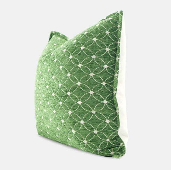 Large Green Pillows for Interior Design, Contemporary Modern Sofa Pillows, Luxury Square Modern Throw Pillows for Couch, Decorative Throw Pillows for Bedroom-Art Painting Canvas