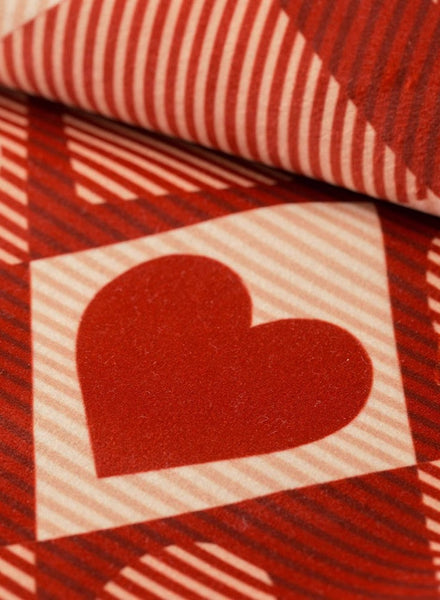 Red Heart-shaped Table Cover for Dining Room Table, Holiday Red Tablecloth for Dining Table, Modern Rectangle Tablecloth for Oval Table-Art Painting Canvas