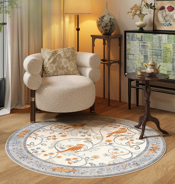 Dining Room Contemporary Round Rugs, Bedroom Modern Round Rugs, Modern Rug Ideas for Living Room, Circular Modern Rugs under Chairs-Art Painting Canvas