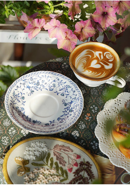 Classic British Tea Cups, Elegant Tea Cup With Saucer, Traditional Tea Cup Set, Porcelain Tea Cups, Floral Tea Cup Set, Ceramic Tea Cup with Saucer, Tea Cup Set, Vintage Tea Cup Set, Modern Ceramic Cups-Art Painting Canvas