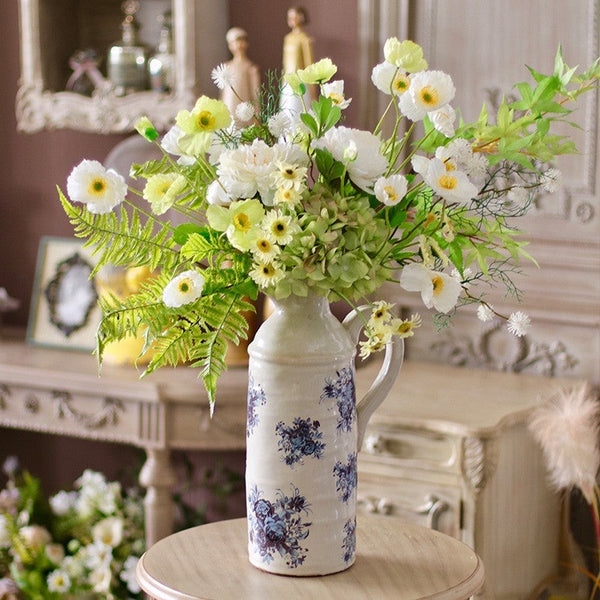 Beautiful Spring Flower Arrangement for Home Decoration, Real Touch Artificial Floral for Living Room, Table Centerpiece, Large Bunch of Romantic Flowers-Art Painting Canvas