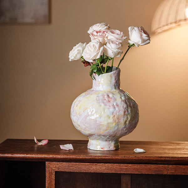 Handmade Water Holding Flower Vases, Modern Bouquet Flower Vases, Centerpiece on Dining Table, Large Flower Vase on Table, Pottery Flower Vases-Art Painting Canvas