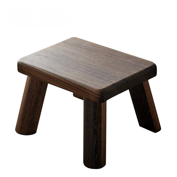 Dining Table Stool, Shoe-changing Stool, Solid Wood low Stool, Paulownia Wood Stool, Children's Wooden Stool, Sofa Stool-Art Painting Canvas