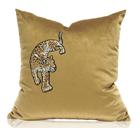 Contemporary Throw Pillows, Cheetah Decorative Cushion, Modern Sofa Pillows, Decorative Pillows for Living Room-Art Painting Canvas