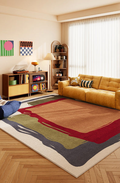 Modern Living Room Rug Ideas, Geometric Carpets for Bedroom, Simple Modern Floor Rugs, Colorful Abstract Modern Rugs, Contemporary Area Rugs
