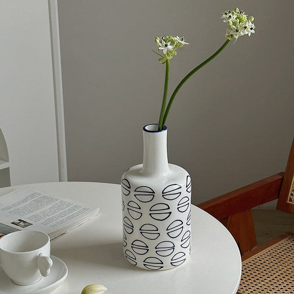 Modern Porcelain Flower Vases, Water Holding Flower Vases, Ceramic Bud Vases, Centerpiece for Dining Table, Small Flower Vases on Table-Art Painting Canvas