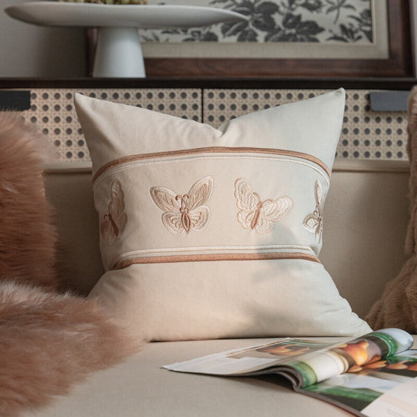 Modern Decorative Pillows for Bedroom, Decorative Pillow Arrangement Ideas for Couch, Embroidered Butterfly Pillow Covers, Large Decorative Throw Pillows for Living Room-Art Painting Canvas