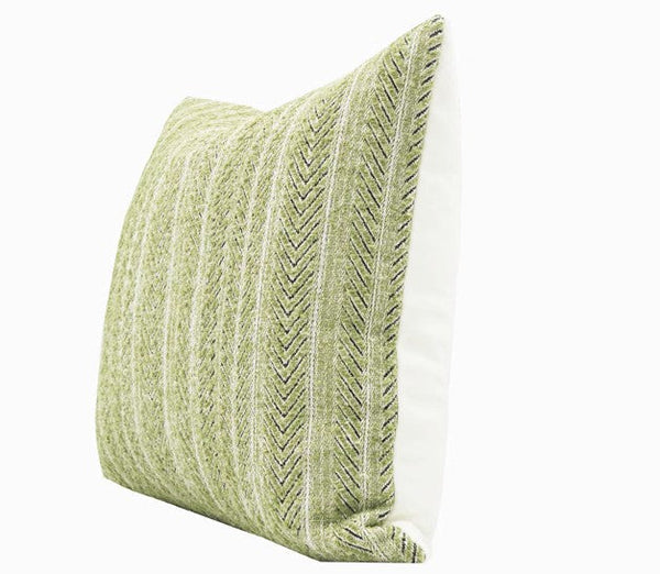 Morocco Green White Modern Sofa Pillows, Large Square Modern Throw Pillows for Couch, Large Decorative Throw Pillows, Simple Throw Pillow for Interior Design-Art Painting Canvas