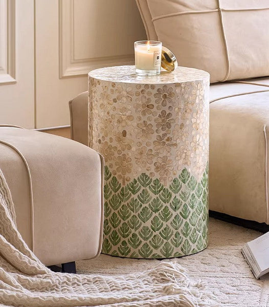 Small End Table, Portable Casual Side Table, Shell Small Sofa Side Table, Modern Side Table, Contemporary Bedside Table, Bedside Small Side Table, Creative Coffee Table, Contemporary Side Table-Art Painting Canvas