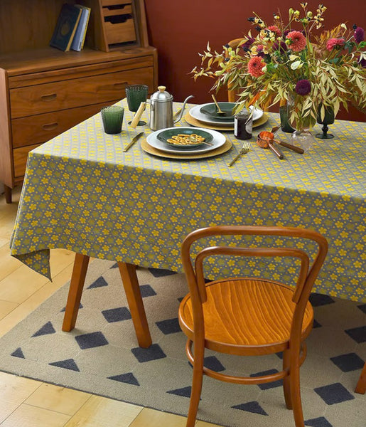 Rustic Table Covers for Kitchen, Large Rectangle Tablecloth for Dining Room Table, Country Farmhouse Tablecloth, Square Tablecloth for Round Table-Art Painting Canvas