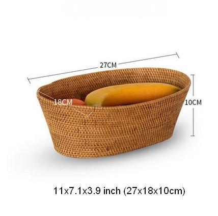 Indonesia Woven Storage Basket, Natural Fiber Baskets, Small Storage Basket for Kitchen, Rattan Storage Basket for Dining Room-Art Painting Canvas