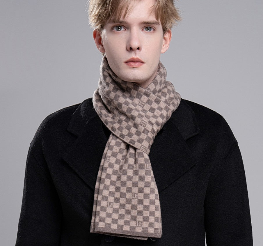 Business Formal Men Scarf Styles, Men's Winter Scarf, Wool Scarf for Gentleman, Thick Wool Scarf, Casual Scarf Men, Men's Wool Scarf Winter, Fashion Scarf-Art Painting Canvas