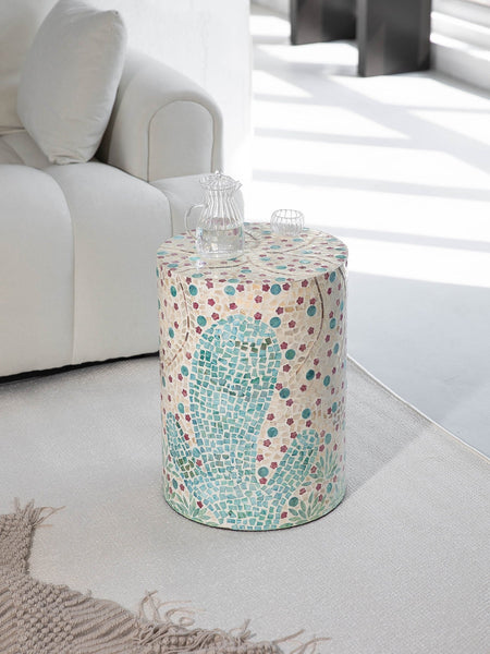 Contemporary Small Sofa Side Table, Portable Casual Side Table, Creative Coffee Table, Shell Small Side Table, Unique Small End Table-Art Painting Canvas