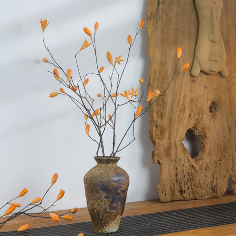 Magnolia Long Twigs, Natural Decorations, Dried Magnolia Branch, Flower Arrangement, Handmade Artificial Flower, Natural Dried Branches-Art Painting Canvas