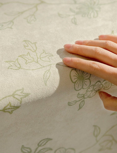 Spring Green Flower Table Covers, Large Modern Rectangle Tablecloth for Dining Table for Round Table, Farmhouse Table Cloth for Oval Table, Square Tablecloth for Kitchen-Art Painting Canvas
