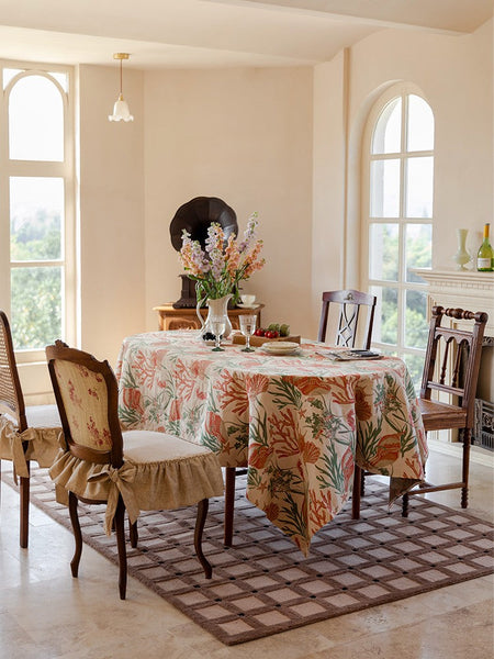 Sea Shell Pattern Tablecloth, Large Modern Rectangle Tablecloth for Dining Room Table, Square Tablecloth, Farmhouse Table Cloth, Wedding Tablecloth