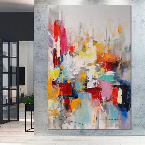 Simple Abstract Art, Wall Art Paintings for Bedroom, Large Paintings for Dining Room, Acrylic Painting on Canvas, Simple Modern Art Paintings-Art Painting Canvas
