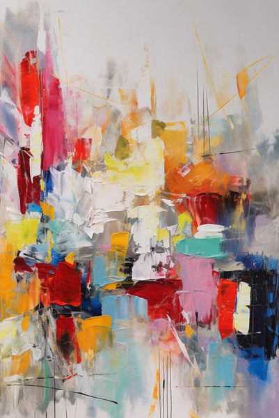 Simple Abstract Art, Wall Art Paintings for Bedroom, Large Paintings for Dining Room, Acrylic Painting on Canvas, Simple Modern Art Paintings-Art Painting Canvas