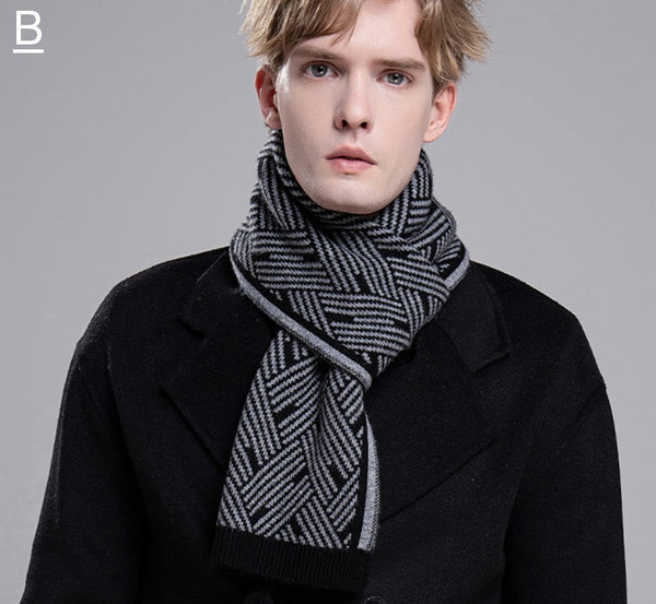 Gray Wool Scarf for Gentleman, Red Thick Wool Scarf, Business Formal Men Scarf Styles, Men's Winter Scarf, Casual Scarf Men, Men's Wool Scarf Winter, Fashion Scarf-Art Painting Canvas