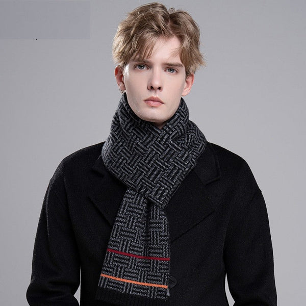 Modern Casual Scarf Men, Formal Men Scarf Styles, Men's Wool Scarf Winter, Business Wool Scarf for Gentleman, Men's Winter Scarf, Thick Wool Scarf for Men