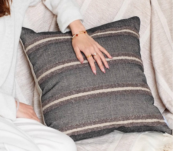 Contemporary Throw Pillow for Living Room, Large Abstract Throw Pillows for Couch, Modern Sofa Throw Pillows, Modern Square Pillows-Art Painting Canvas