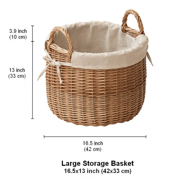 Large Round Storage Basket for Clothes, Natural Hand-woven Wicker Storage Basket for Clothes, Willow Weaving Baskets for Clothes, Extra Large Kitchen Storage Baskets-Art Painting Canvas