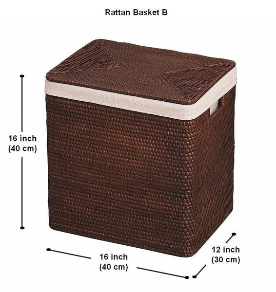 Storage Baskets for Bathroom, Rectangular Storage Baskets, Large Brown Rattan Storage Baskets, Storage Basket with Lid, Storage Baskets for Clothes-Art Painting Canvas