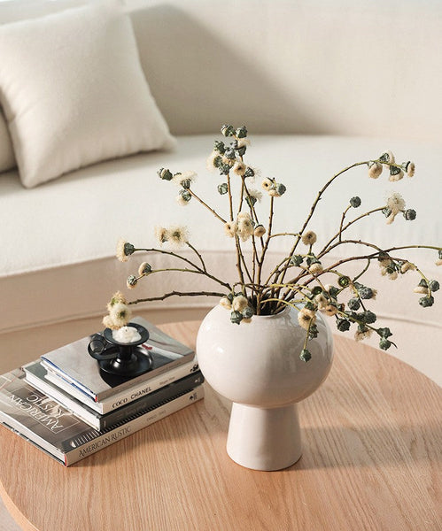 Contemporary Vases on Dining Table, Centerpiece Ceramic Bouquet Vases, Porcelain Vases for Modern Home Decor, Handmade Modern Flower Vase-Art Painting Canvas