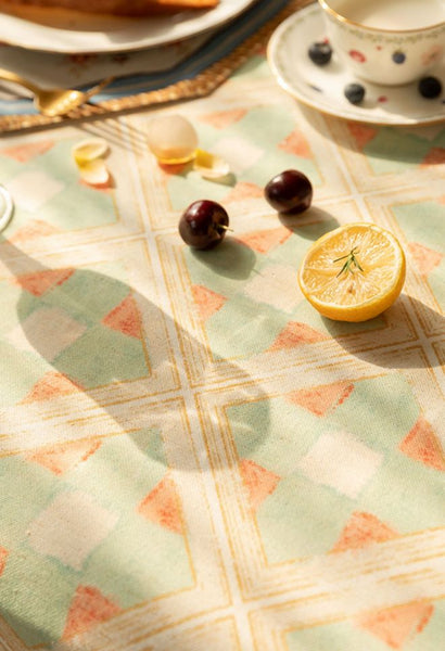 Rectangle Tablecloth for Dining Room Table, British Mid Century Fiberflax Tablecloth, Square Tablecloth for Coffee Table, Farmhouse Table Cloth, Wedding Tablecloth, Waterproof Tablecloth-Art Painting Canvas